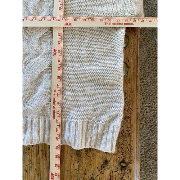 Aerie Womens Turtleneck Cream Cable Knit Sweater Size L Soft Warm Chic Winter - Picture 7 of 7